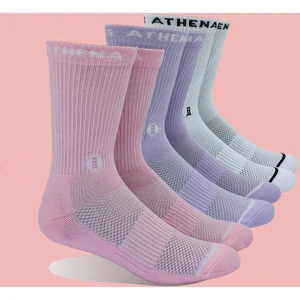 Athena Athletics Athena Arctic White / Dusky Purple / Bubblegum Pink Crew Socks 3 Pack