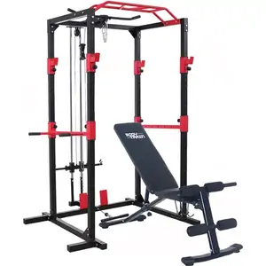 BodyTrain BodyTrain Professional Power Rack with Cable System & Foldable Adjustable Weight Bench Package