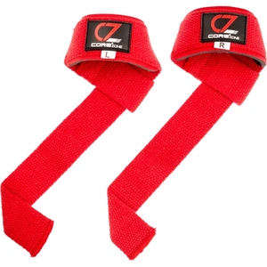 COREZONE Weightlifting Gym Straps with Wrist Support-Red