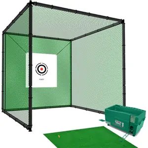 Hillman PGM 2m Heavy Duty Golf Practice Cage Practice Mat with Tee And Ball Dispenser Package