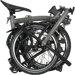 PCS, Brompton - P Line Titanium Folding Commuter Bike, Low Handlebar / 4-Speed (Urban) / Storm Grey