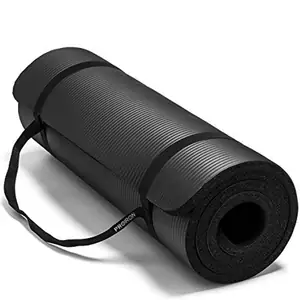 PROIRON 15mm High Density Exercise Mat with Carrying Strap - Black