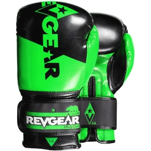 Revgear Pinnacle Boxing Gloves Black Green Green 12oz