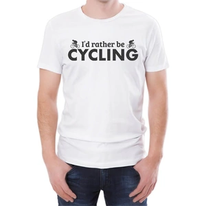 T-Junkie I'd Rather Be Cycling Men's White T-Shirt - S
